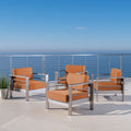 Cape Coral Outdoor Aluminum Club Chair With Optional Sunbrella Cushions Set Of 4 By Christopher Knight Home