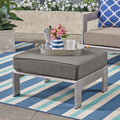 Cape Coral Cushioned Auminum Ottoman By Christopher Knight Home