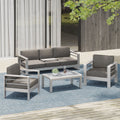 Cape Coral Outdoor Aluminum 4 Piece Chat Set With Cushion By Christopher Knight Home