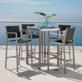 Cape Coral Outdoor 5 Piece Aluminum Square Bar Set By Christopher Knight Home