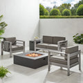 Cape Coral Outdoor 5 Piece Aluminum Chat Set With Cushions By Christopher Knight Home