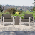 Cape Coral Outdoor 3 Piece Aluminum Seating Set With Optional Sunbralla Cushions By Christopher Knight Home