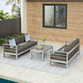 Cape Coral Outdoor Aluminum 3 Piece Sofa Set With Cushions By Christopher Knight Home