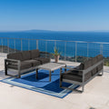 Cape Coral Outdoor Aluminum 3 Piece Sofa Set With Cushions By Christopher Knight Home