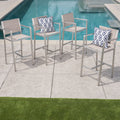 Cape Coral Outdoor Aluminum Barstool Set Of 4 By Christopher Knight Home