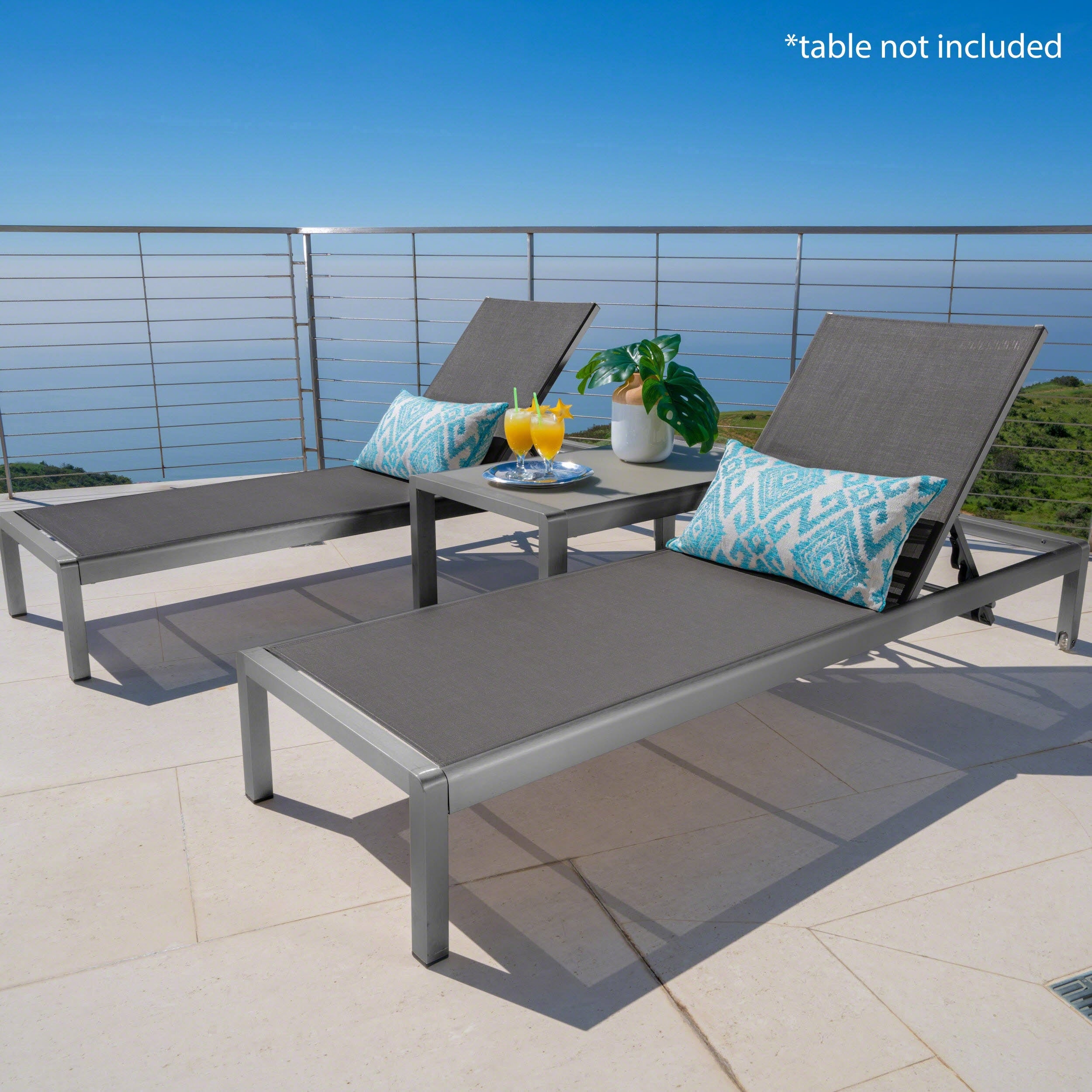 Cape Coral Outdoor Aluminum Chaise Lounge Set Of 2 By Christopher Knight Home