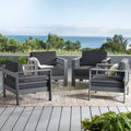 Cape Coral Outdoor Aluminum Club Chair With Cushions Set Of 4 By Christopher Knight Home