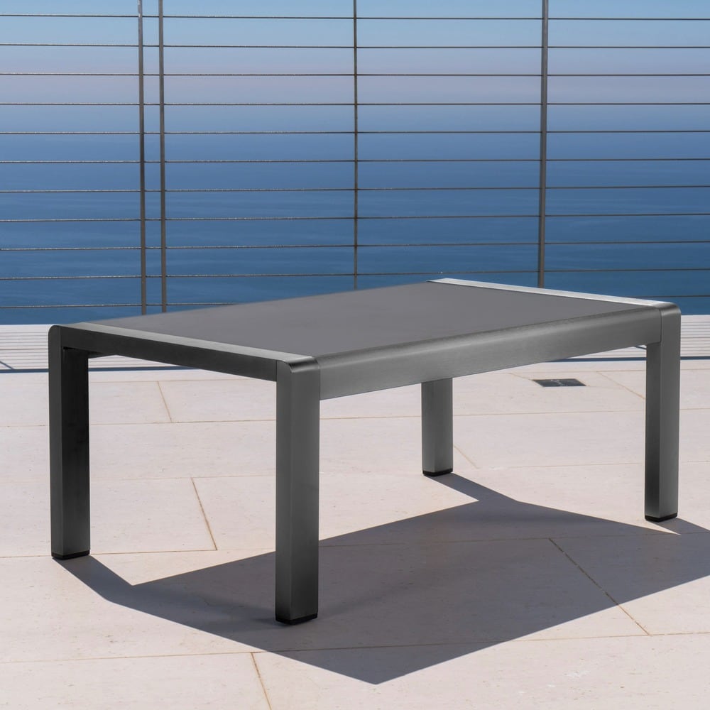 Cape Coral Outdoor Aluminum Rectangle Coffee Table By Christopher Knight Home