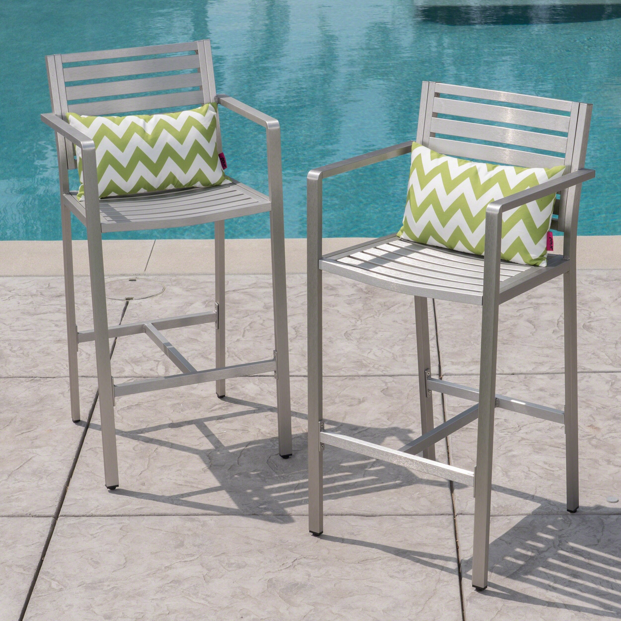Cape Coral Outdoor Barstool Set Of 2 By Christopher Knight Home