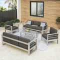 Cape Coral Outdoor Aluminum 5 Piece Sofa Set With Cushions By Christopher Knight Home