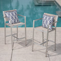 Cape Coral Outdoor 29.50 Inch Mesh Aluminum Barstools Set Of 2 By Christopher Knight Home