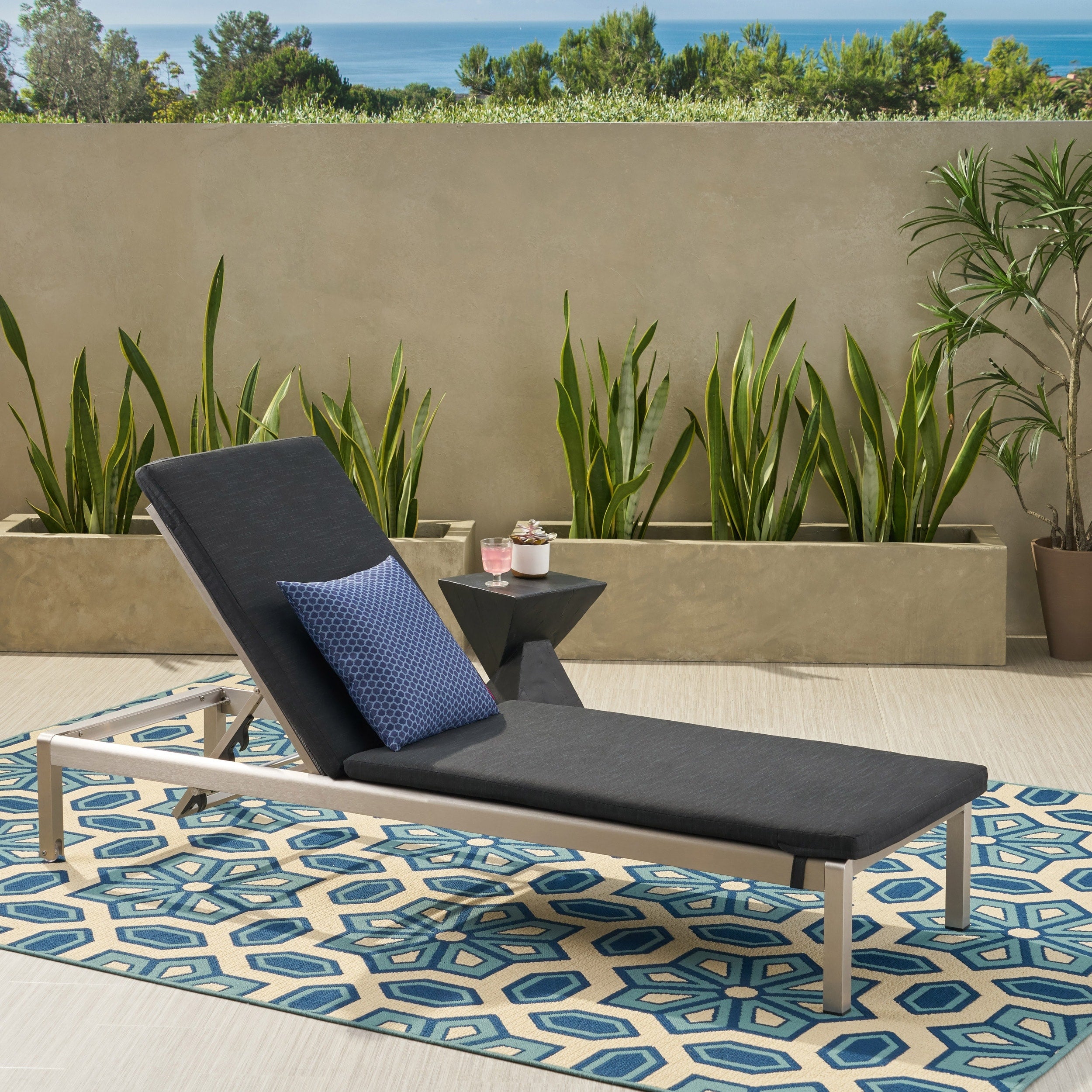 Cape Coral Outdoor Chaise Lounge With Cushion By Christopher Knight Home