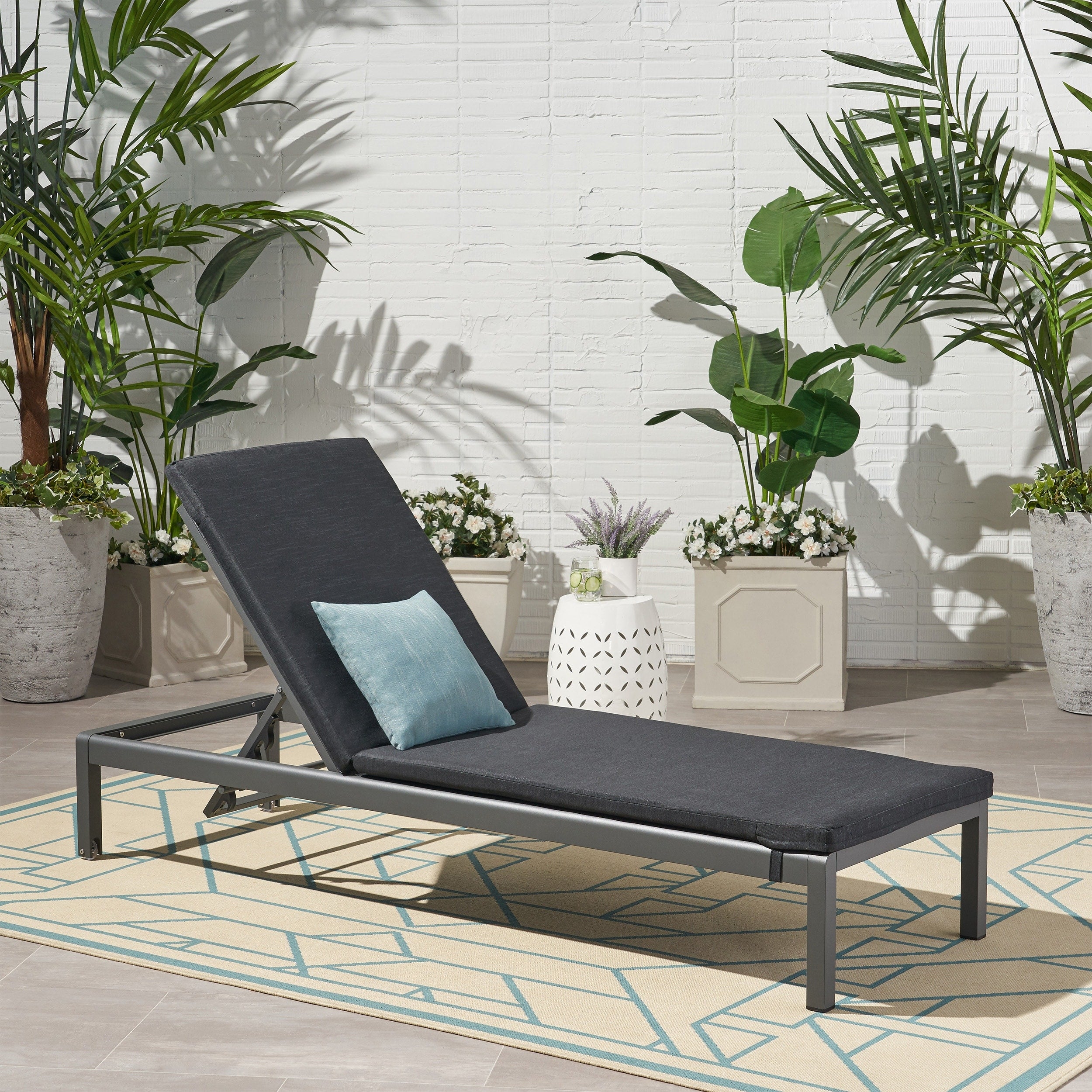 Cape Coral Outdoor Chaise Lounge With Cushion By Christopher Knight Home