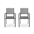 Cape Coral Outdoor Modern Aluminum Dining Chair Set Of 2 By Christopher Knight Home