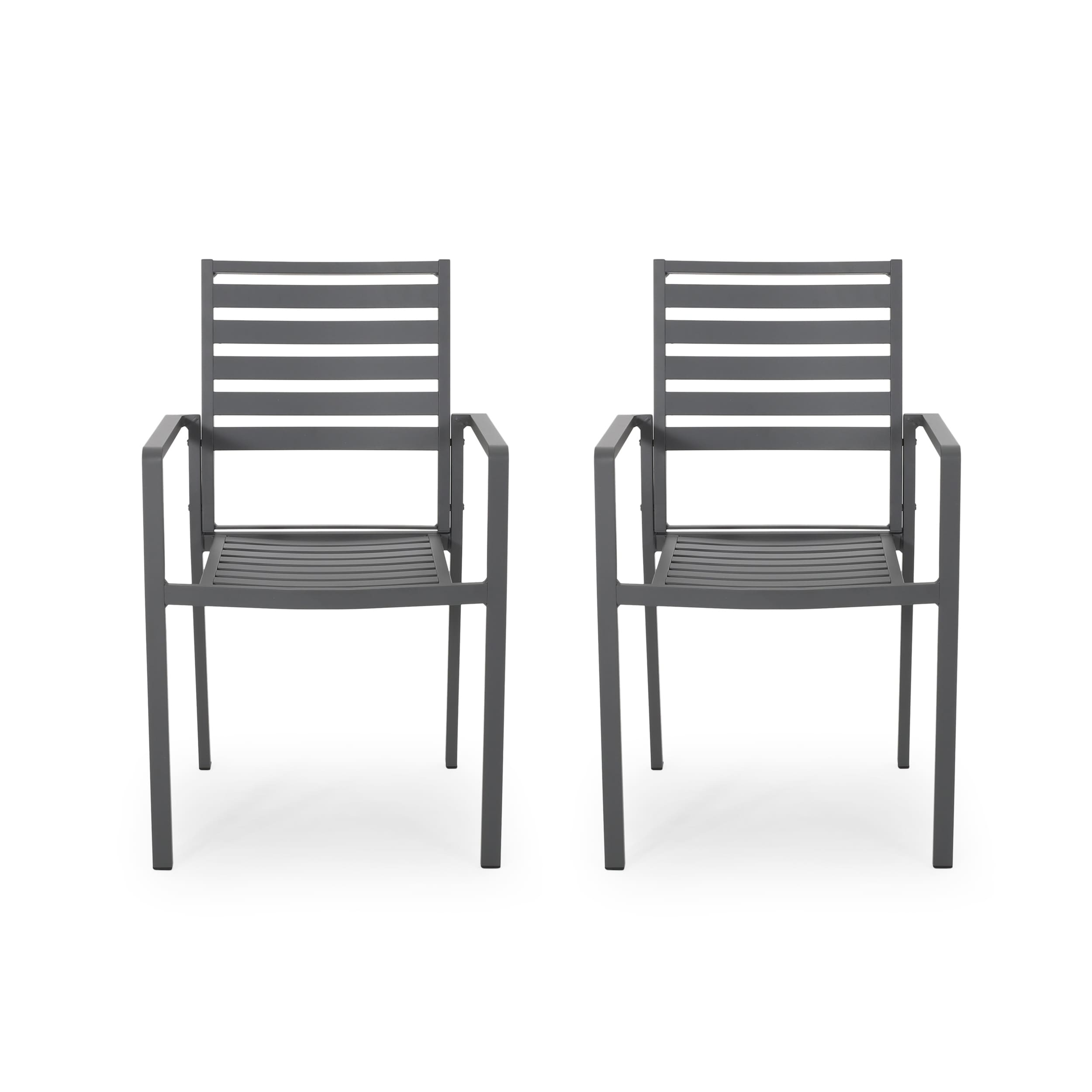 Cape Coral Outdoor Modern Aluminum Dining Chair Set Of 2 By Christopher Knight Home