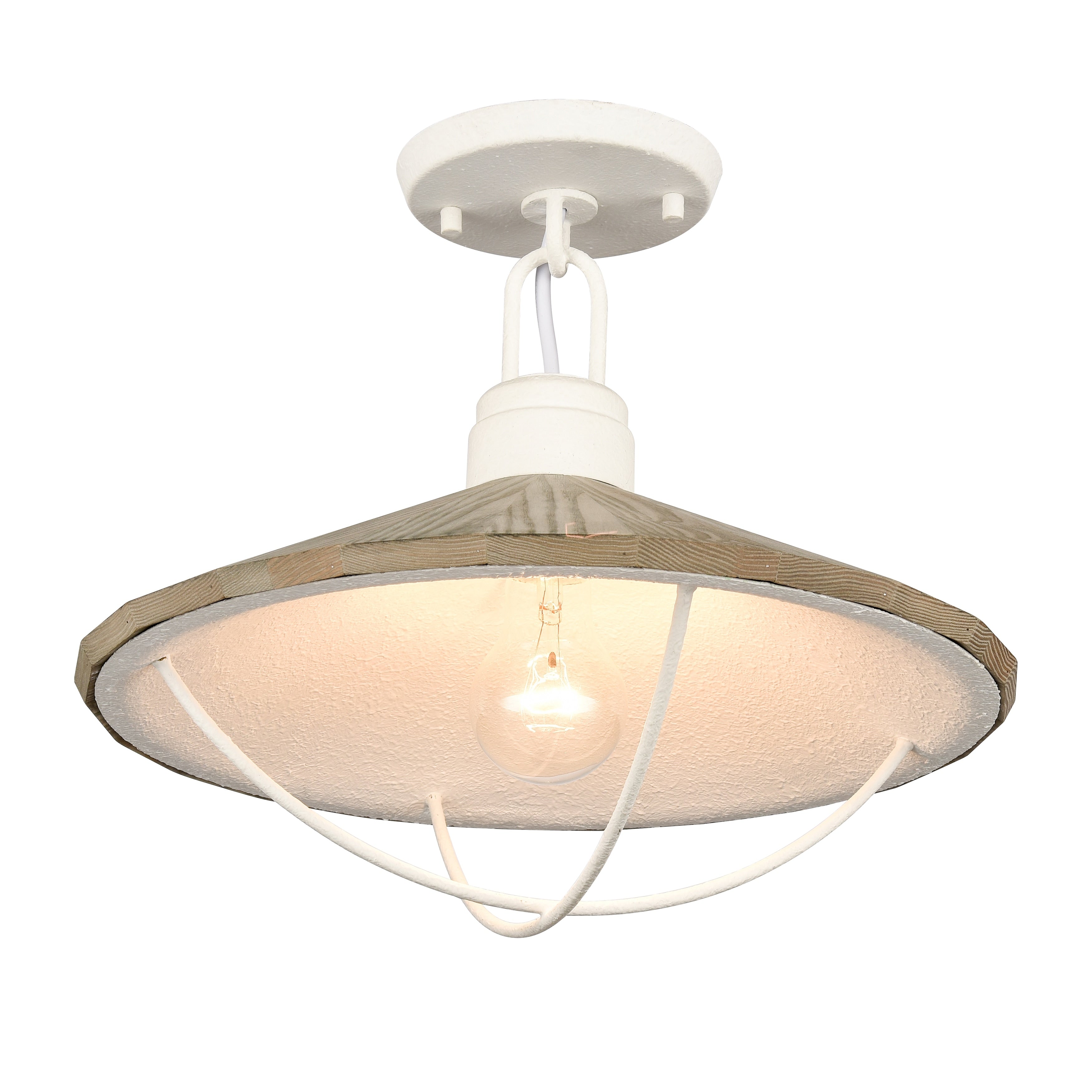 Cape May 14 Wide 1 Light Semi Flush Mount White Coral 14 Inch W