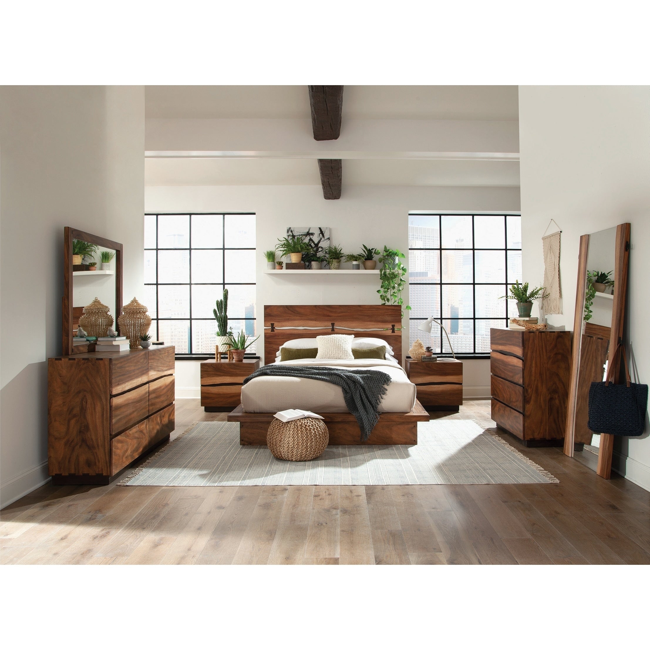 Capistrano Smokey Walnut 6 Piece Platform Bedroom Set