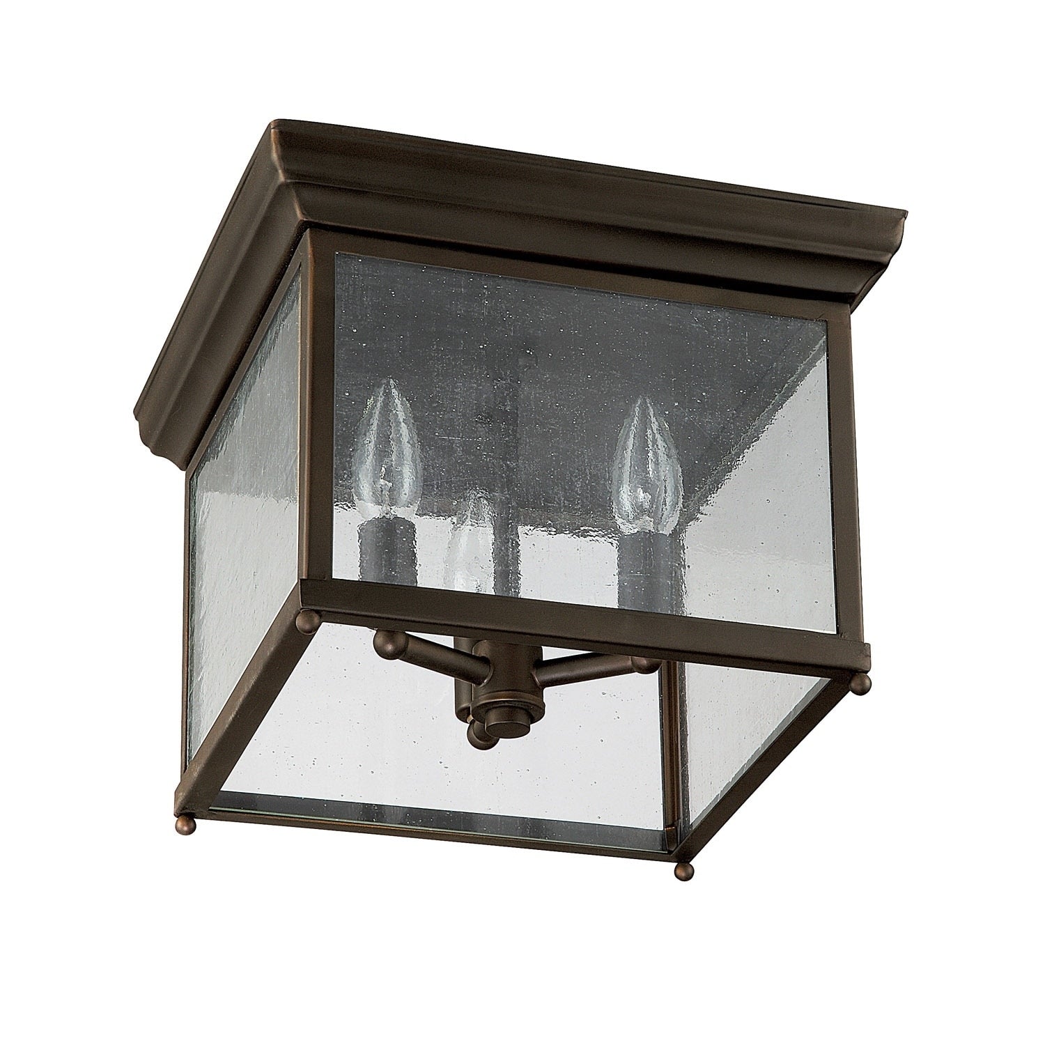 3 Light Old Bronze Outdoor Flush Mount