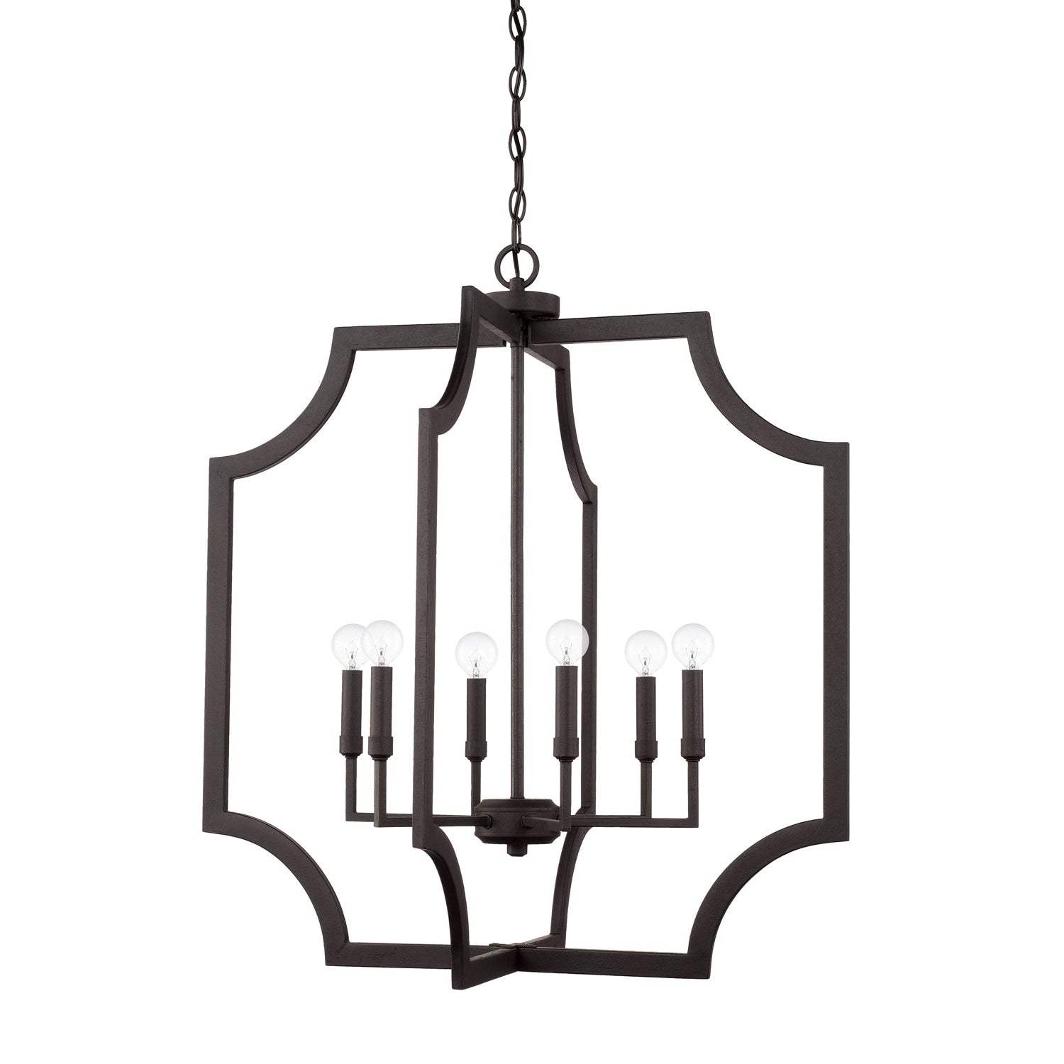 Capital Classic 6 Light Black Iron Foyer Fixture