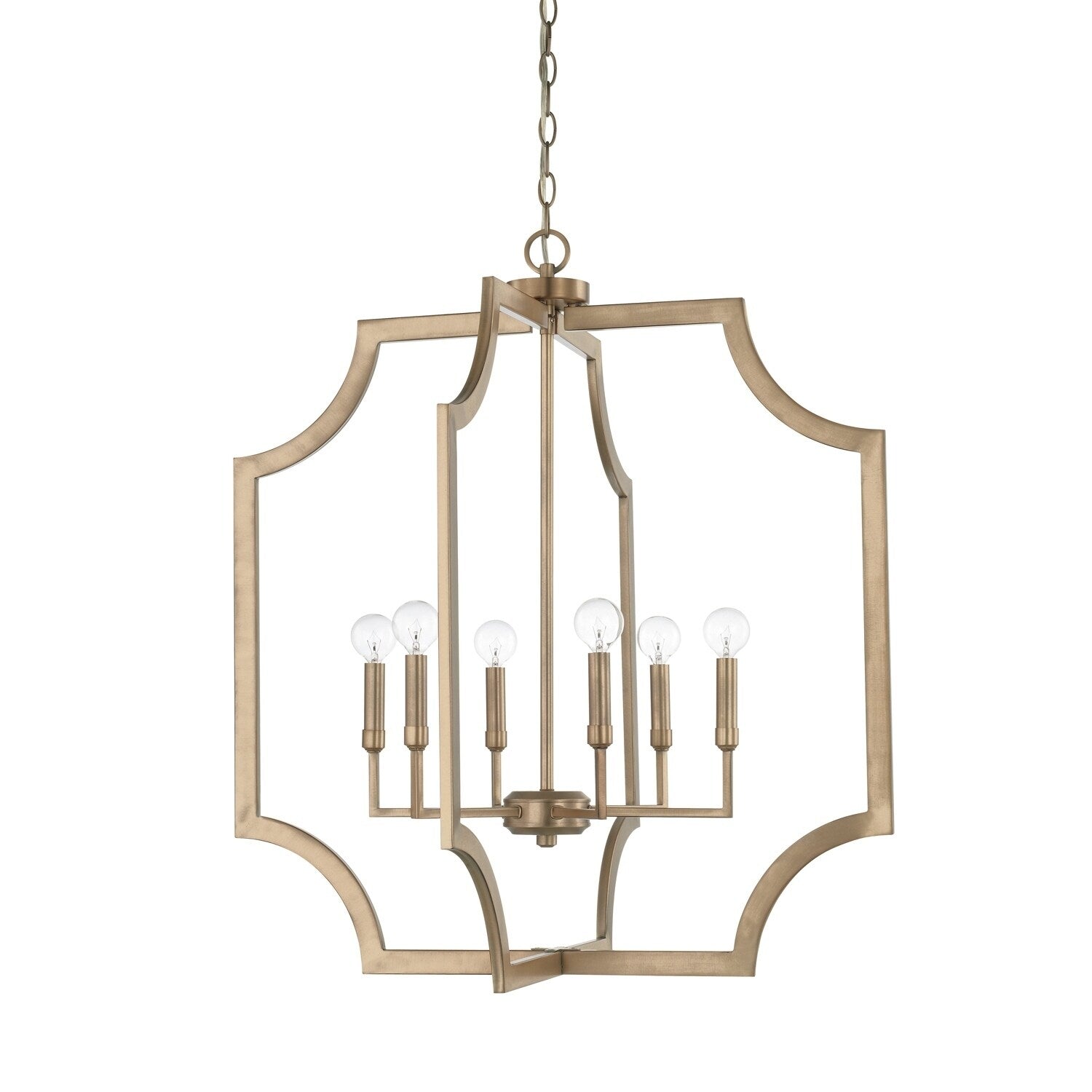 Capital Contemporary 6 Light Aged Brass Foyer Fixture Aged Brass
