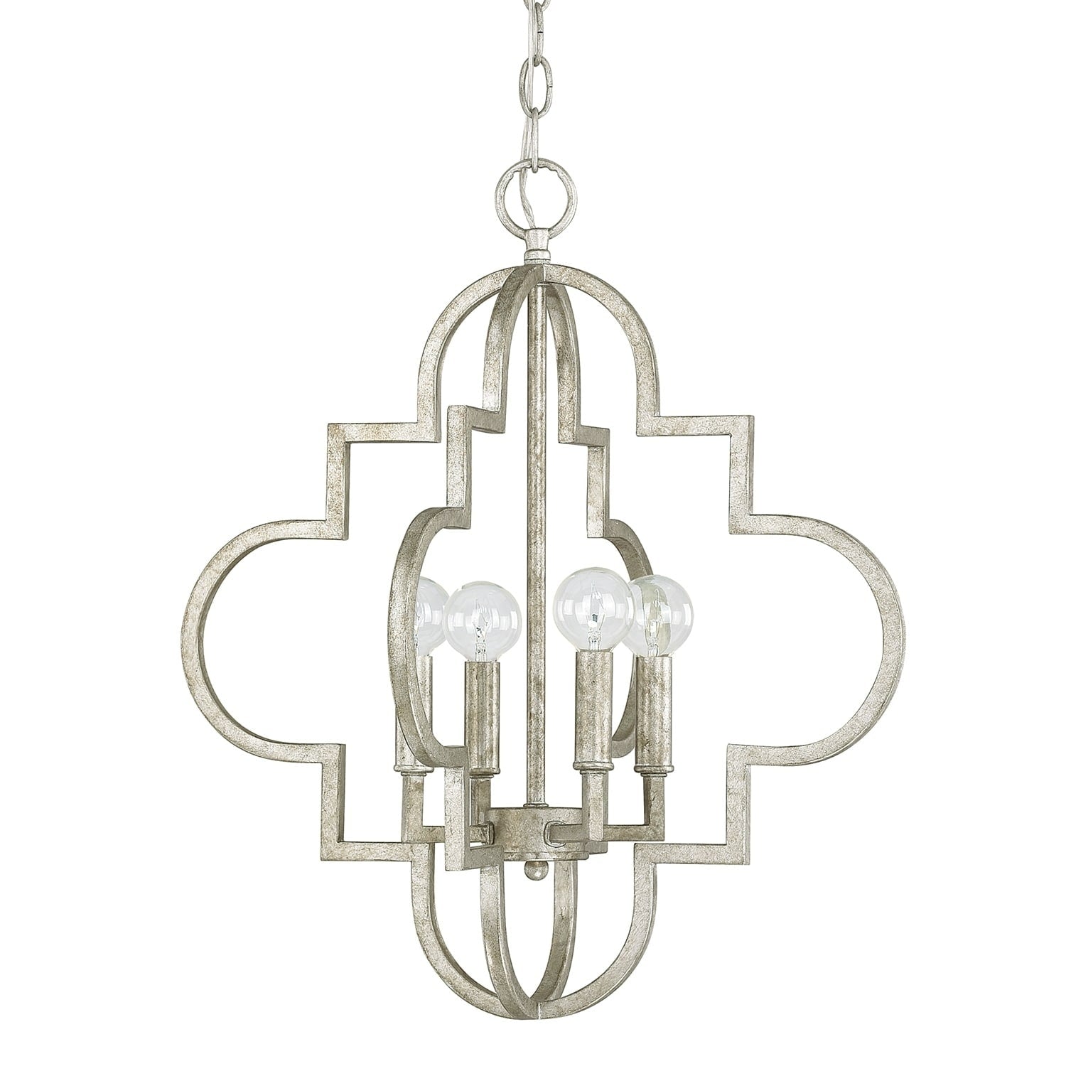 Ellis 4 Light Antique Silver Pendant Antique Silver