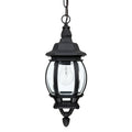 French Country 1 Light Black Outdoor Hanging Lantern