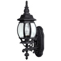 French Country 1 Light Black Outdoor Wall Lantern