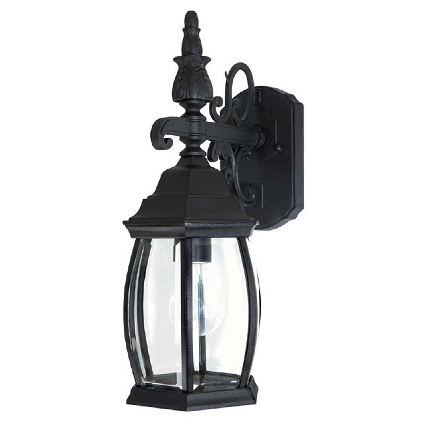 French Country 1 Light Black Outdoor Wall Lantern