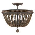 Handley Collection 3 Light Tobacco Semi Flush Mount