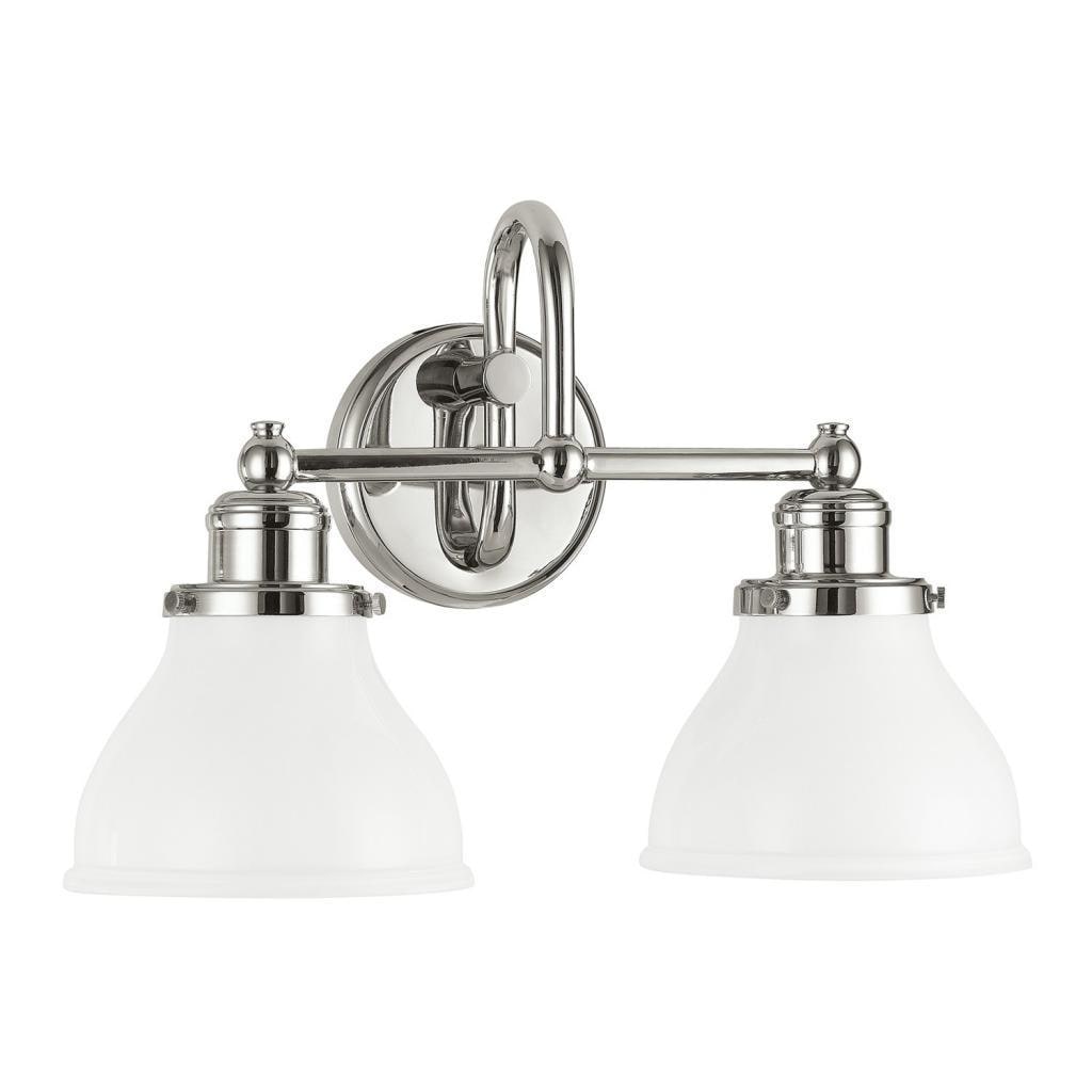 Capital Lighting Baxter Collection 2 Light Polished Nickel Wall Sconce Bath Vanity Light