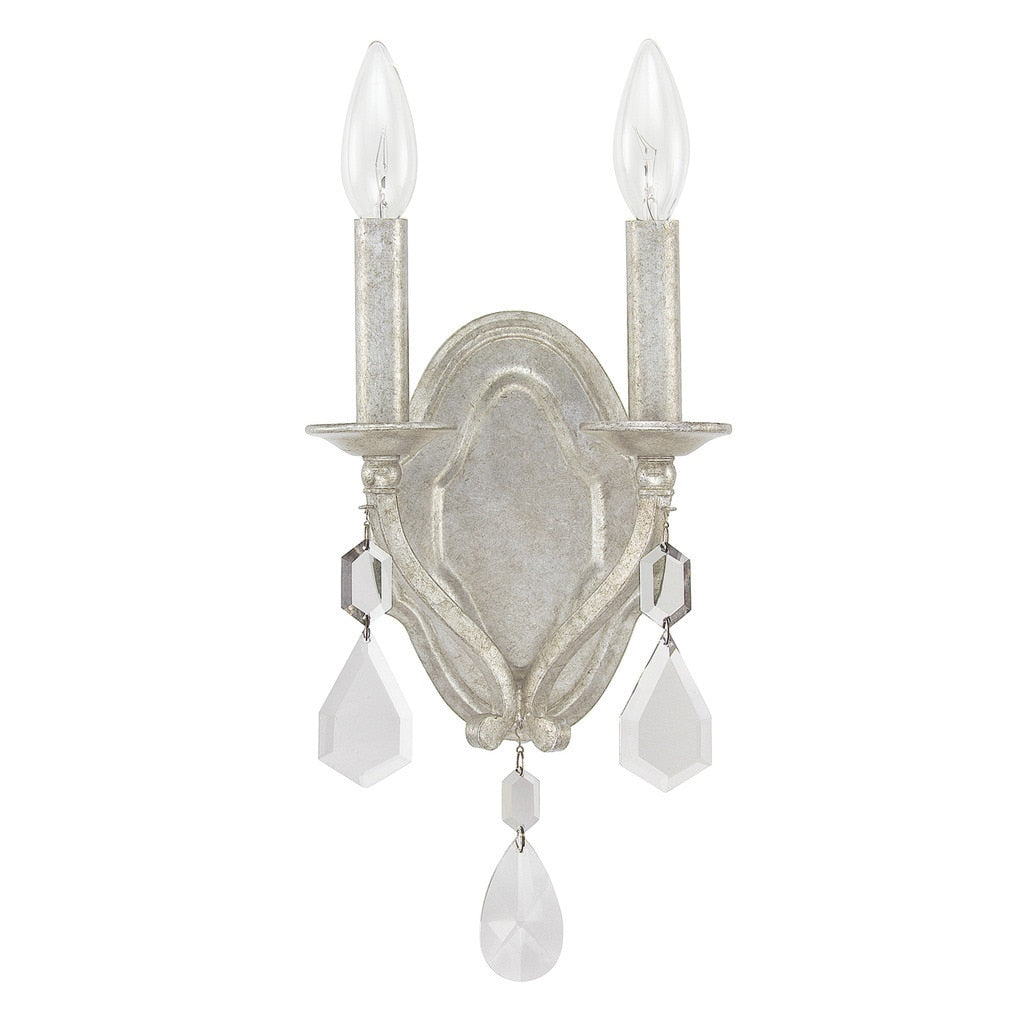 Capital Lighting Blakely Collection 2 Light Antique Silver Wall Sconce