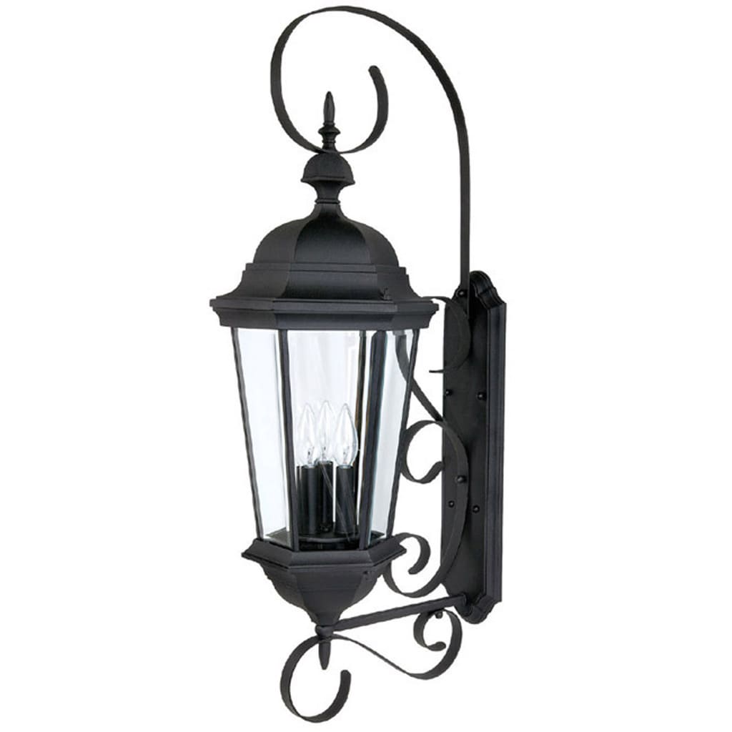 Capital Lighting Carraige House Collection 3 Light Black Outdoor Wall Lantern