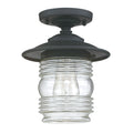 Capital Lighting Creekside Collection 1 Light Black Outdoor Ceiling Flush Mount