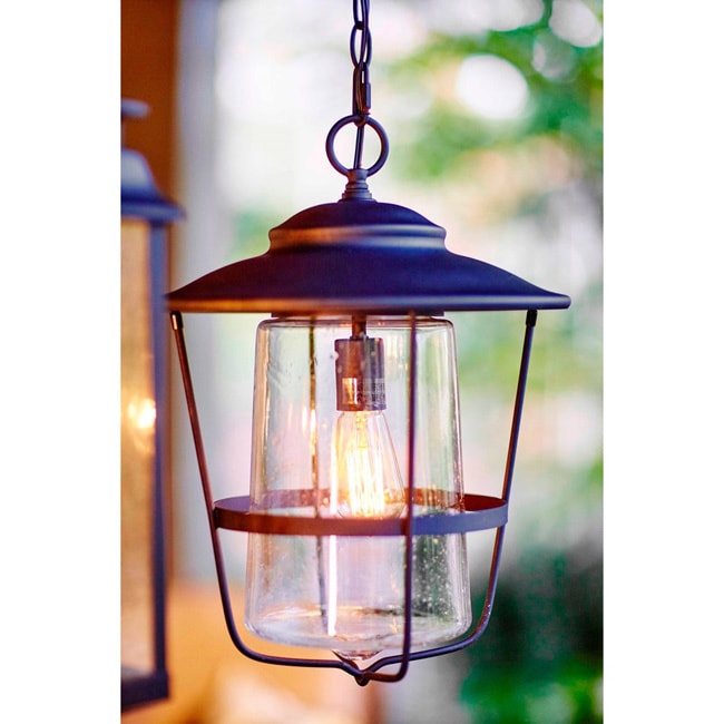 Capital Lighting Creekside Collection 1 Light Black Outdoor Hanging Lantern