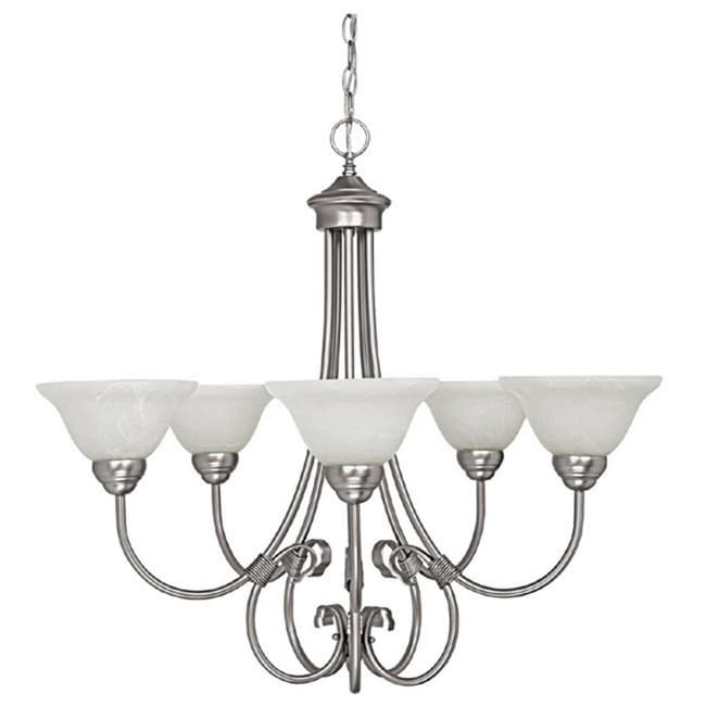 Capital Lighting Hometown Collection 5 Light Matte Nickel Chandelier