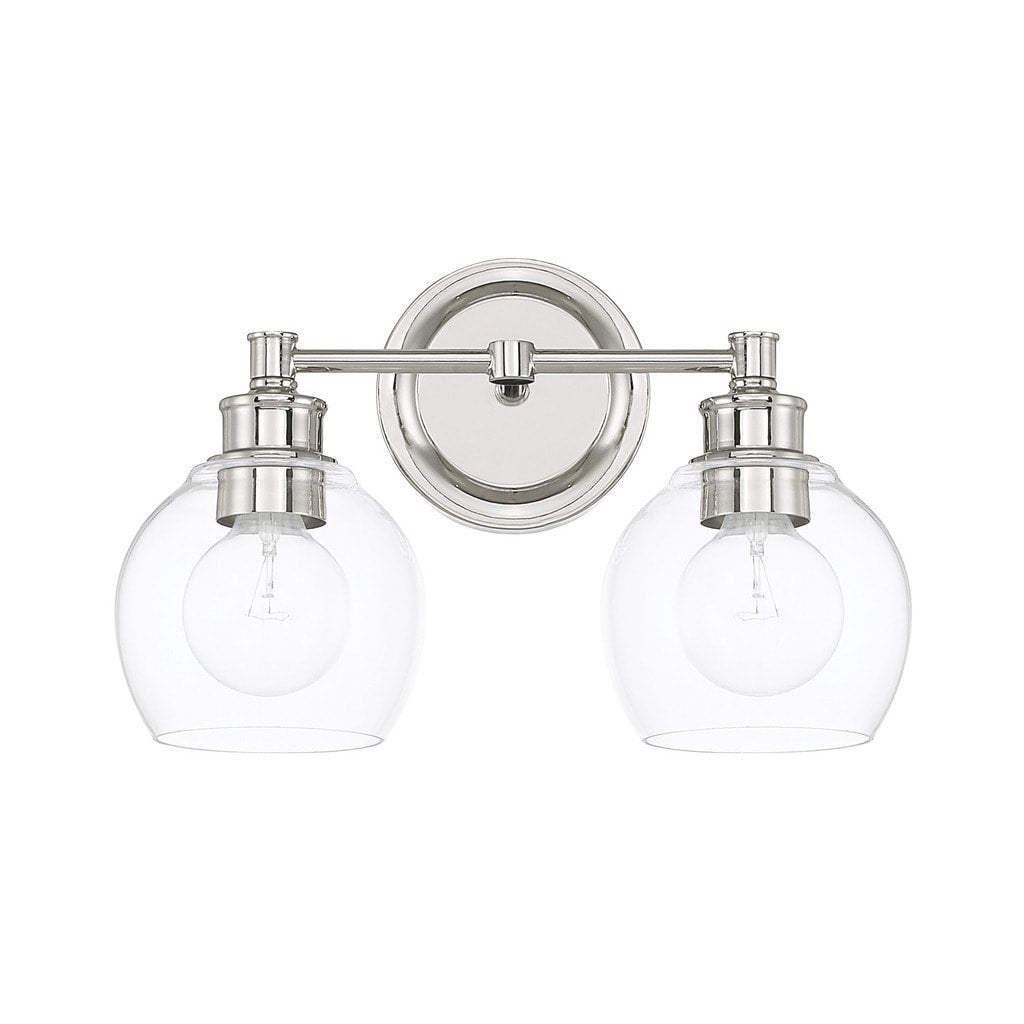 Capital Lighting Mid Century Collection 2 Light Polished Nickel Bath Vanity Light