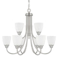Capital Lighting Trenton Collection 9 Light Brushed Nickel Chandelier