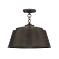 Capital Lighting Tybee 1 Light Nordic Grey Semi Flush Mount Brown Nordic Grey