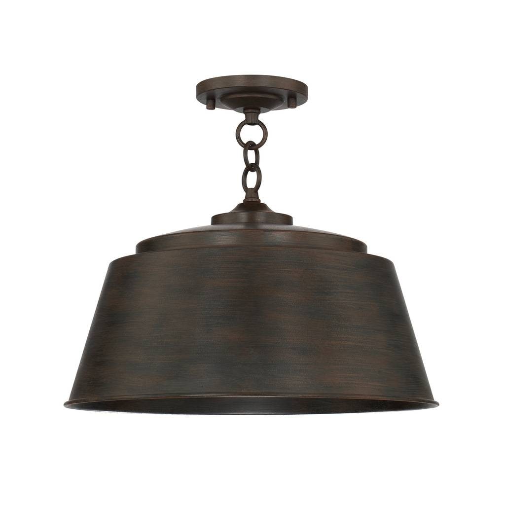Capital Lighting Tybee 1 Light Nordic Grey Semi Flush Mount Brown Nordic Grey