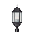 Main Street 3 Light Black Outdoor Post Lantern