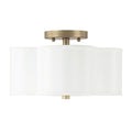 Quinn 2 Light Brushed Gold Semi Flush Mount Brushed Gold