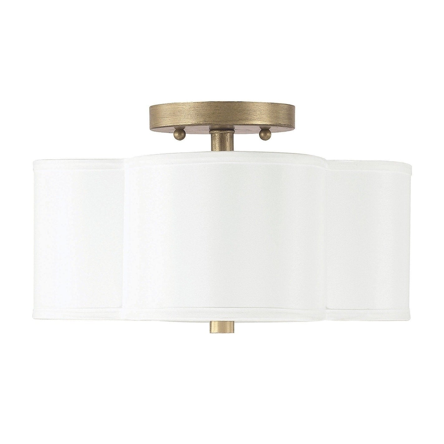 Quinn 2 Light Brushed Gold Semi Flush Mount Brushed Gold
