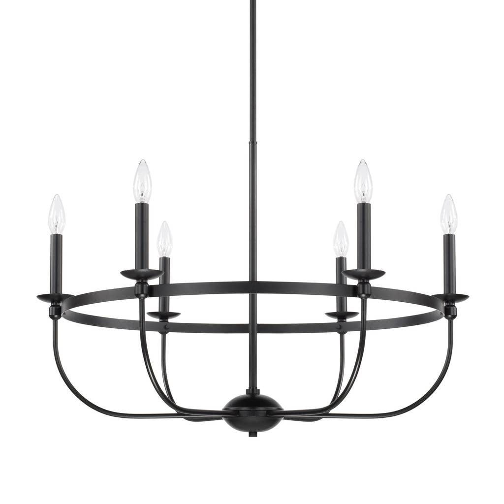 Capital Rylann 6 Light Matte Black Chandelier
