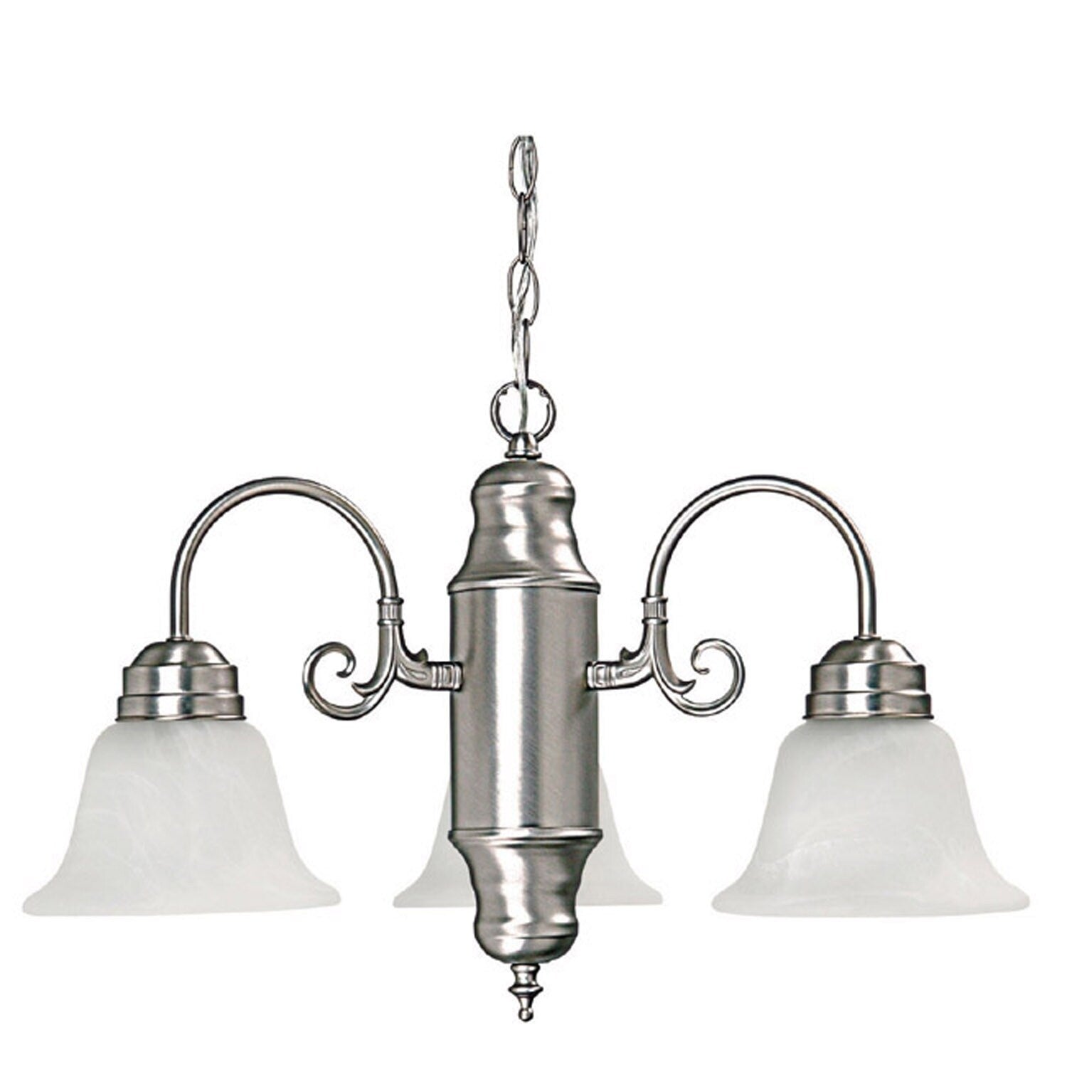 Traditional 3 Light Matte Nickel Chandelier Matte Nickel