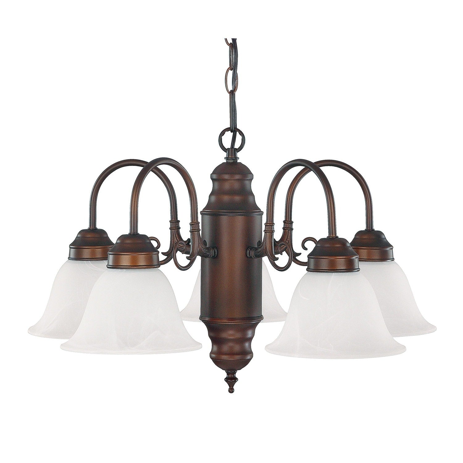 Traditional 5 Light Burnished Bronze Chandelier Burnished Bronze