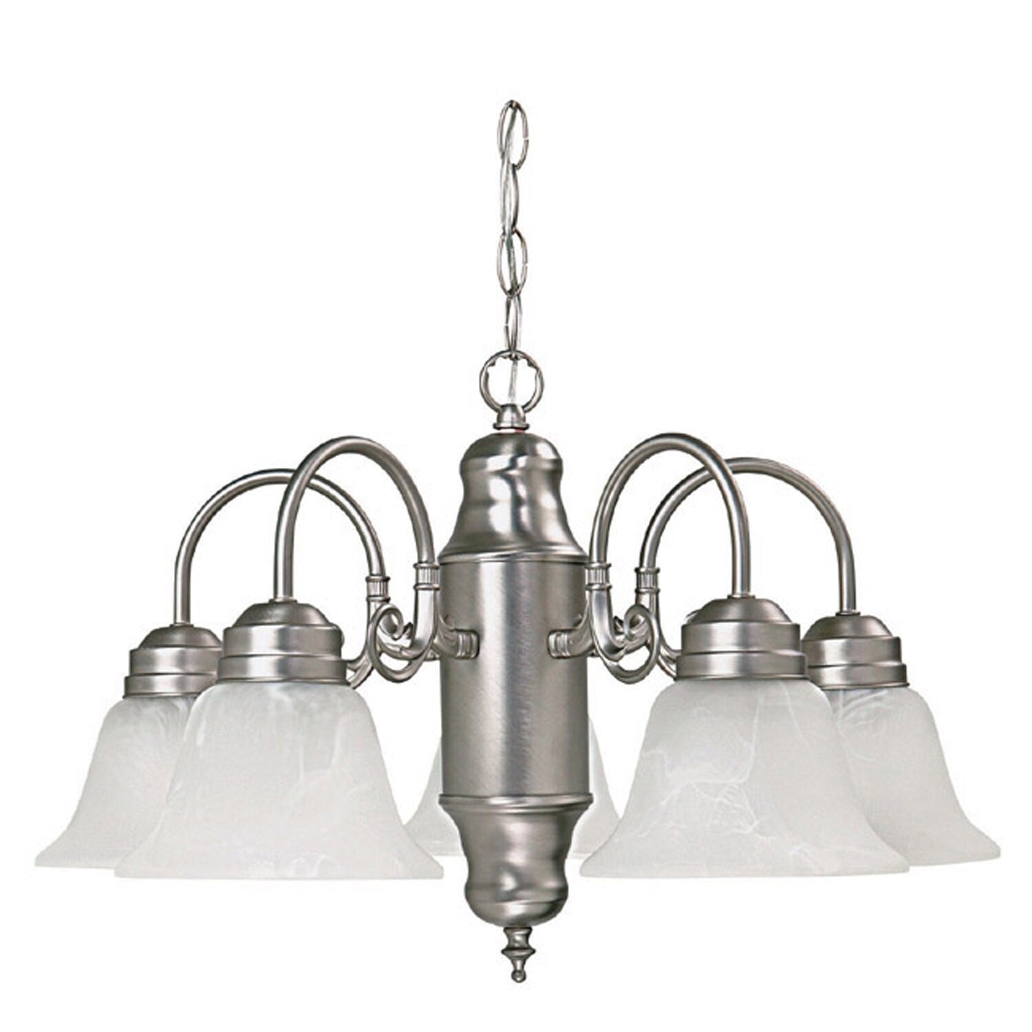 Traditional 5 Light Matte Nickel Chandelier Matte Nickel