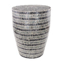 Capiz Shell Handmade Mosaic Inlay Accent Table Blue Roche River Decor 18 W X 18 L X 23 H
