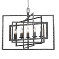 5 Light Raw Grey Steel Chandelier