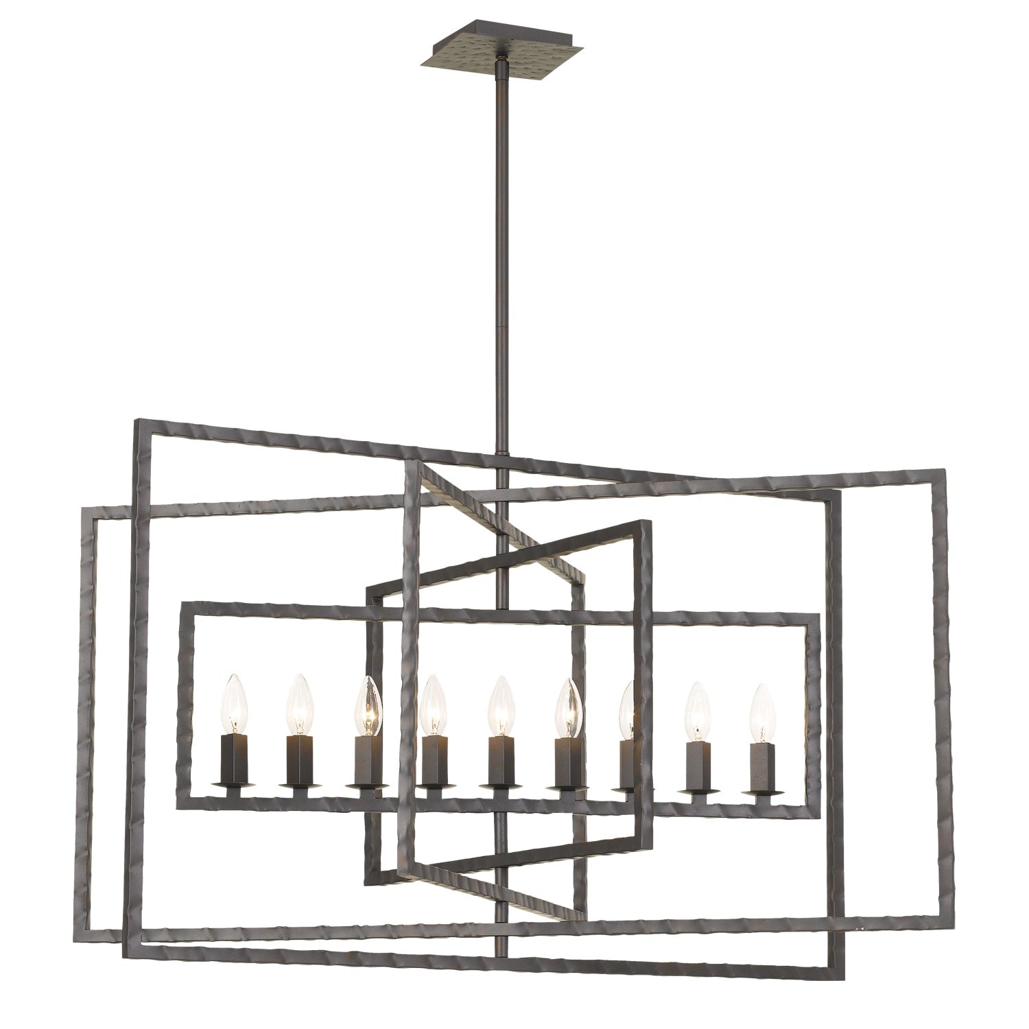 Crystorama Capri Collection 9 Light Raw Steel Chandelier