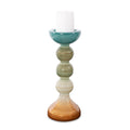 Capri Stripe Glass Candle Holder Short
